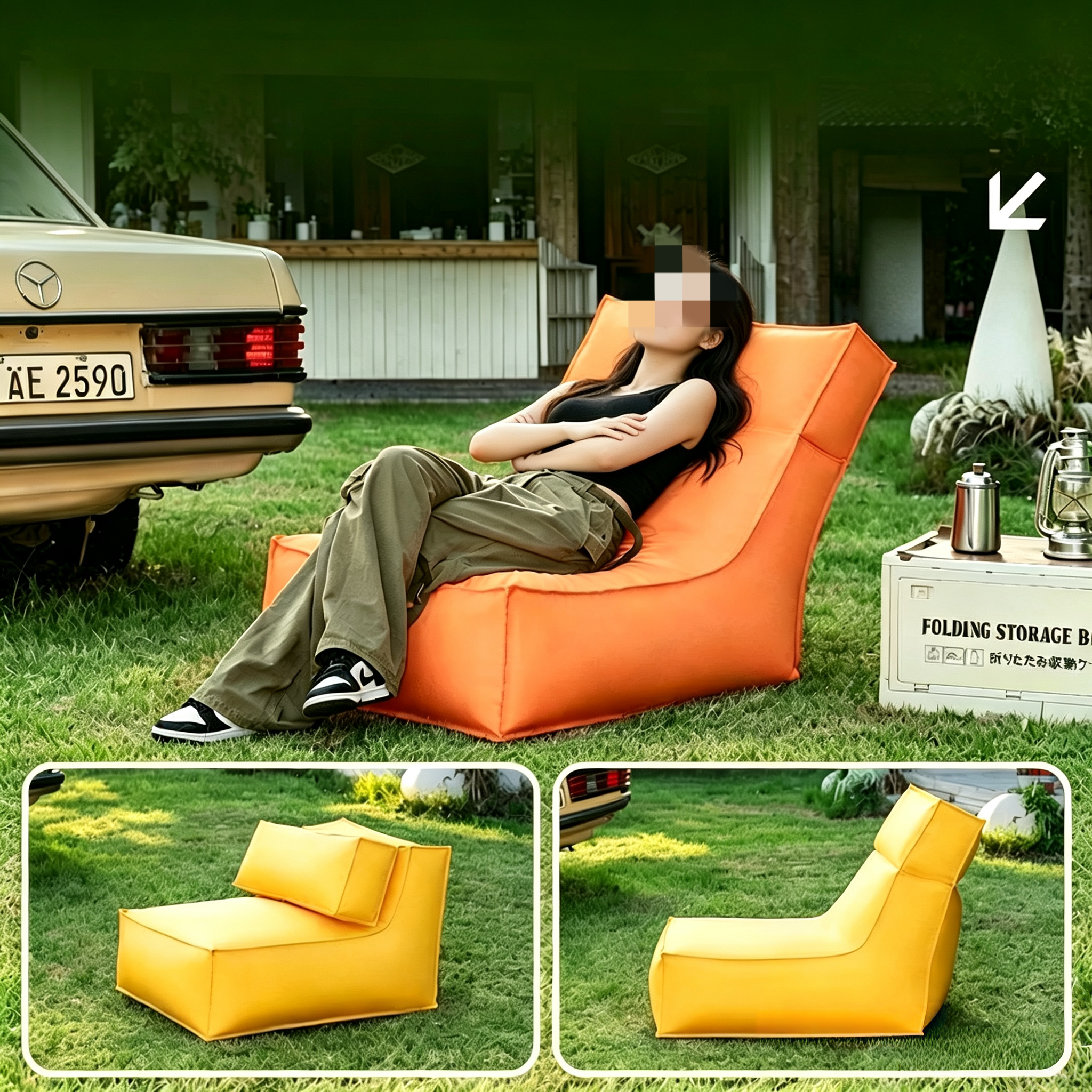 Folded Beach Bean Bag Chair - 4