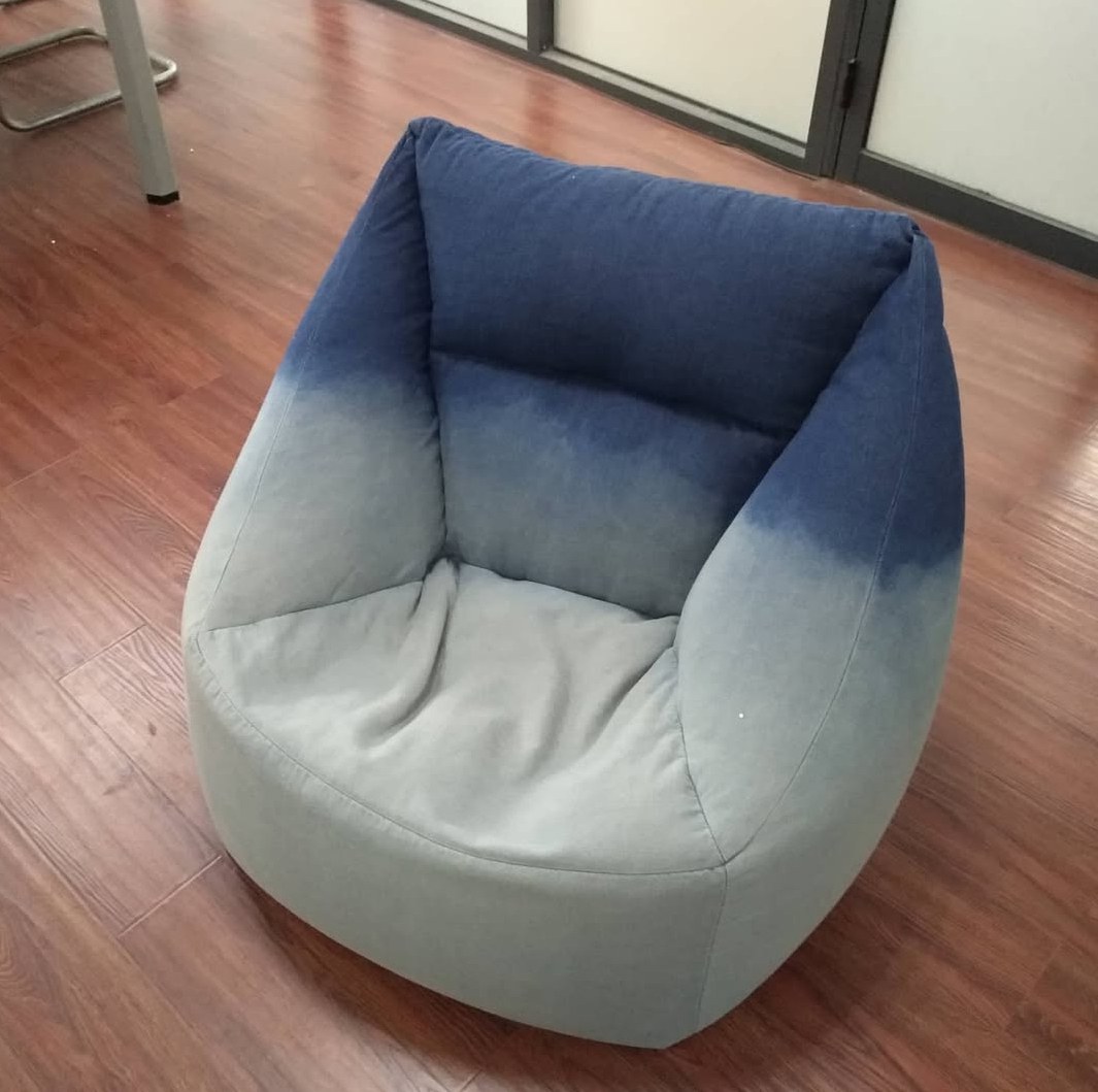 Charcoal Lounge Bean Bag Chair detail 1