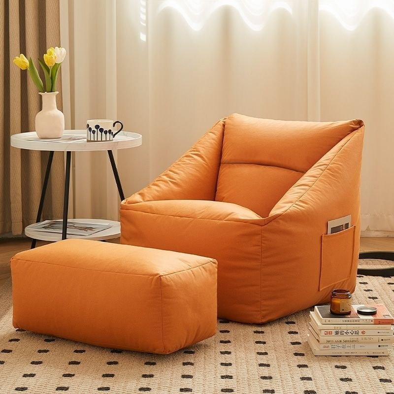 Red Bean Bag Chair With Rust detail 1