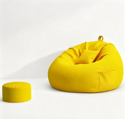 Mustard Tear Drop Bean Bag Sofa Pouf - Bean Bag Chair Cover Manufacturer & China Factory