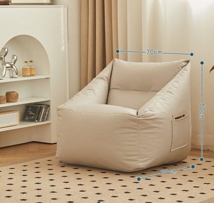 Grey Bean Bag Chair With Stool