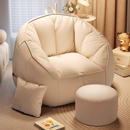 Sand Bean Bag Chair With Stool