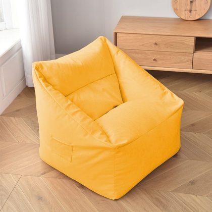 Yellow Bean Bag Chair With Stool
